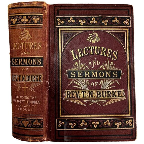 Lectures Sermons Rev T.N. Burke 1877 Dominican Priest Victorian HC Proude HBS - Picture 3 of 10
